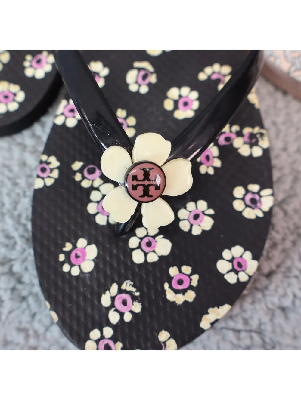 Tory Burch Flip Flops sz 7, 2 pc Lot Thong Sandals Floral